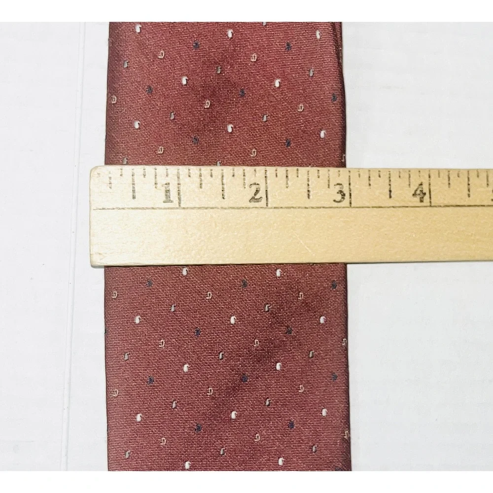 Wembley Necktie Mens Burgundy Micro Dot Silk Blend Classic Formal 3 Inch